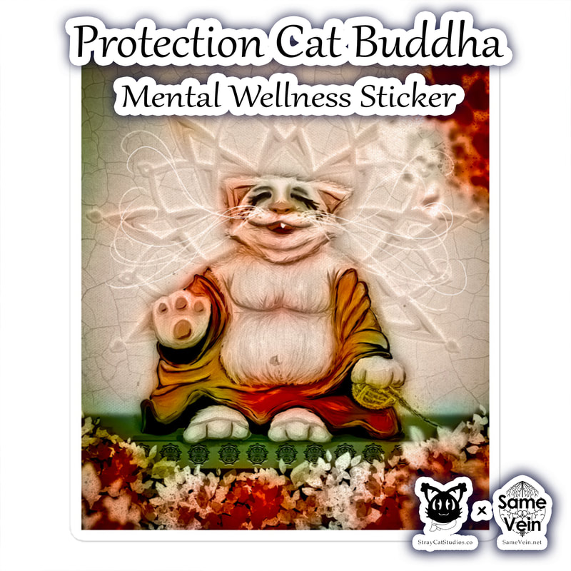 ☀ PROTECTION CAT BUDDHA • MENTAL WELLNESS STICKER ☀


★★★ DETAILS ★★★


☆ Any item can be exciting with a fun sticker! Add a little extra motivation and joy to your life with these durable Protection Cat Buddha Mandala vinyl stickers. They will serve as a perfect reminder to live your life to the fullest.



★★★ FABRICATION & MATERIALS ★★★

♥ High opacity film that’s impossible to see through
♥ Fast and easy bubble-free application
♥ Durable vinyl, perfect for indoor use
♥ 95µ density

☆ Don't forget to clean the surface before applying the sticker.



★★★ ABOUT OUR ARTWORK ★★★

☆ MANDALAS have seemingly endless design possibilities and meanings spanning throughout a multitude of spirituality, philosophy, religion, and much more since the 4th century.

♥ Zen like configurations of shapes and symbols.
♥ Often used as a tool for spiritual guidance aiding in meditation and trance induction.
♥ Originally seen in Buddhism, Hinduism, Jainism, Shintoism; representing mindful ideas, principles, shrines, and deities.
♥ Normally layered with many patterns repeated from the outside border to the inner core, the mandala is seen as a general representation of the spiritual journey, helping it spread across the world and resonating with many people outside of religion.

☆ SACRED GEOMETRY explores any and all spiritual meanings found in shapes throughout nature, math, science, the universe, and our souls.

♥ Some of the most famous examples in Sacred geometry include the Metatron Cube, Tree of Life, Hexagram, Flower of Life, Vesica Piscis, Icosahedron, Labyrinth, Hamsa, Yin Yang, Sri Yantra, the Golden Ratio, and so much more
♥ Being tied to real life evidence throughout all of time, meaning in the shapes range from mapping the creation of the universe, balancing harmony and chaos, understanding life, growth, and death, and countless other core components of what makes the world what it is.

☆ The PROTECTION BUDDHA POSE is one of many poses the Buddha is depicted in throughout art and statues.

♥ This pose is meant to be a shield for you, with the Buddha's right hand (or paw) raised and facing outwards.
♥ Another general meaning behind this pose or symbol is an offering of protection from or the overcoming of fear, anger, and delusion.



★★★ DISCOVER MORE ★★★

☆ If you enjoyed this Mental Wellness Sticker, check out our others here ↓

☆ Mental Wellness Stickers → https://www.etsy.com/shop/SameVein?ref=shop_sugg§ion_id=39198870



★★★ SAME VEIN & STRAY CAT STUDIOS ★★★

☆ Thank you so much for your support! When people shop with us, it allows us to do more to support others, whether it be with our mental wellness & health work or assisting other creators do what they do best! We hope our work brings you peace and happiness both inside and out!

☆ Share the love on social media and tag us for a chance of free giveaways!

☆ Same Vein:

“A blog and community using creative outlets to understand mental wellness. Whether it be poetry, art, music, or any other medium, join in on the conversations! Check out our guided journals and planners or mandala activity and coloring books for self-improvement exercises. We also have home décor, books, poetry, apparel and accessories.”

♥ Etsy → https://www.etsy.com/shop/SameVein
♥ Website → SameVein.net
♥ Pinterest → @SameVein
♥ Facebook → @AlongTheSameVein
♥ Twitter → @Same_Vein
♥ Instagram → @Same_Vein

☆ Stray Cat Studios:

“A community of creators working for creators. Our goal is to bridge the gap between company and community, bringing together the support and funds creators need to keep doing what they love while lifting each other up at the same time. The arts are not about competition, it is about cooperation. We're all in this together!”

♥ Website → StrayCatStudios.co
♥ Pinterest → @StrayCatStudios
♥ Facebook → @straycatstudiosofficial
♥ Twitter → @StrayCatArt
♥ Instagram → @straycatstudios

Much love! ♪